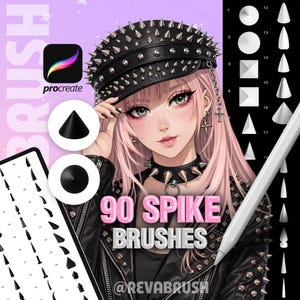 Pinceles de púas para Procreate, kit de diseño de joyas de metal para Procreate (descarga digital)