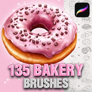 Procreate bakery brushes. Procreate sweet brushes. Procreate baking brushes. Procreate pizza brushes. Procreate fast food brushes