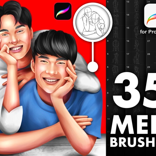 Procreate Stamps Brushes. Procreate Couple Poses. Procreate Etsy