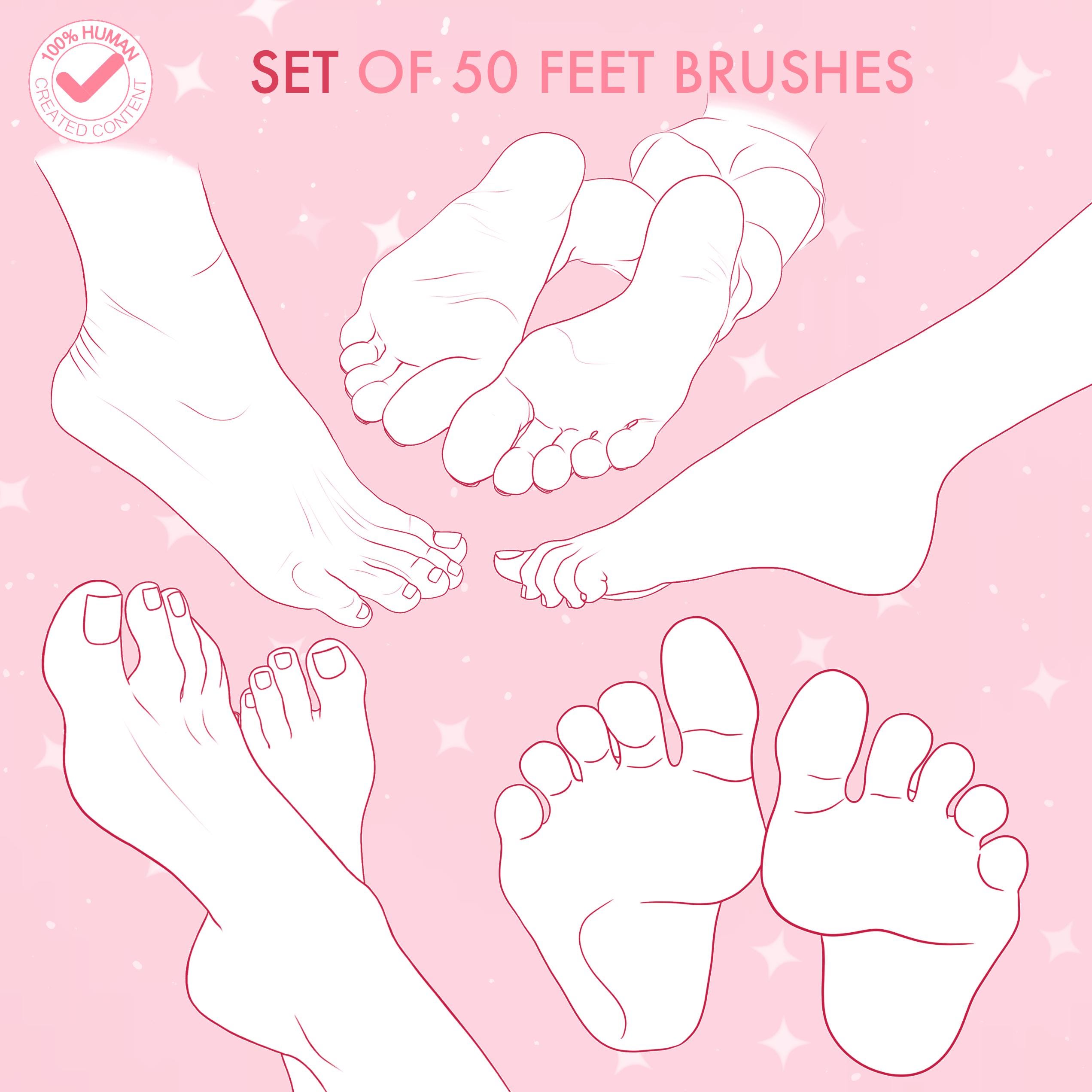 Procreate Legs & Feet Brushes: 50 Anatomy Foot Stamps (digital Download ...