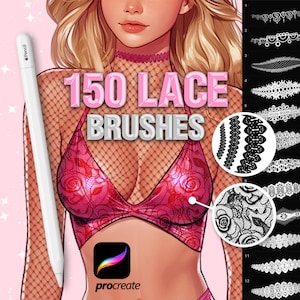 Procreate Lace brushes. Procreate Fabric textures brushes. Procreate tulle, fishnet brushes
