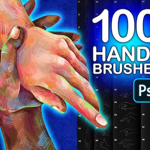 Photoshop Realistic Hand Stamp Brushes. Photoshop Finger. Photoshop Hands Brush Set. Portrait Guide Photoshop brushes