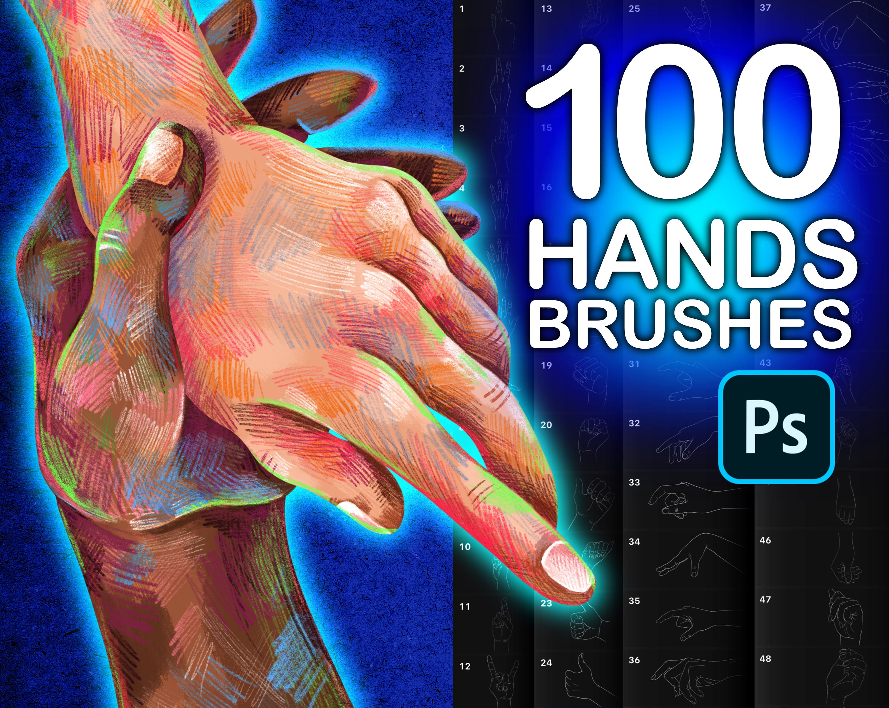 Realistic Hand Stamp Brushes. Finger. Etsy UK