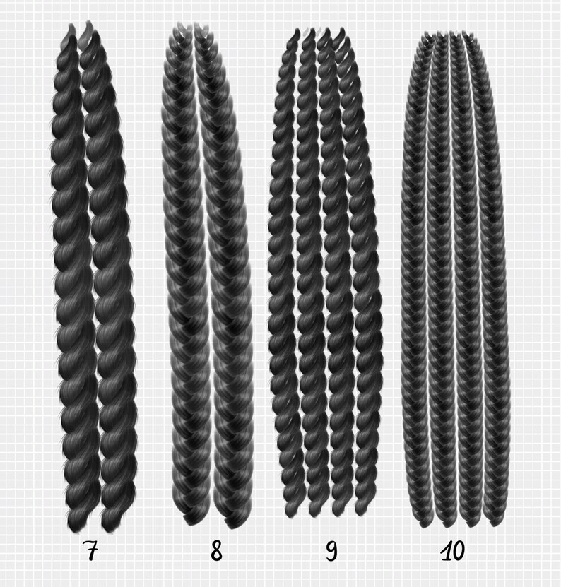 16 Procreate Brushes Hair Brushes Braids Brushes Hair Brush Etsy