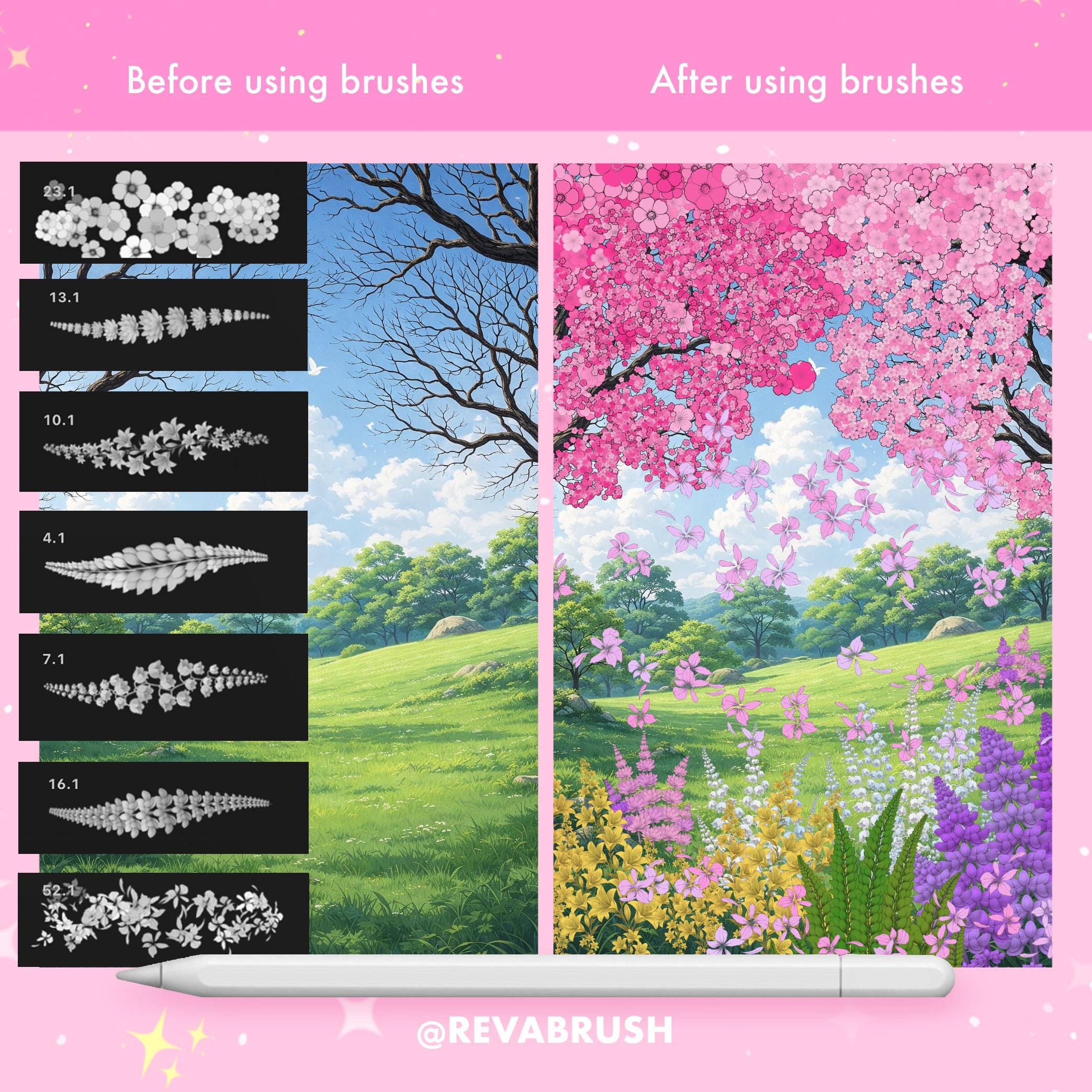 270 Procreate Flowers Outline Brushes — Flora, Nature, Plants Stamps - Etsy