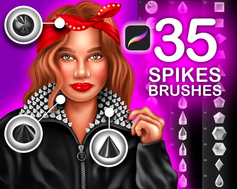 Procreate Spikes Brushes. Procreate Clothes. Procreate Etsy