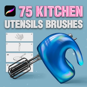 Procreate kitchen stamps. Procreate interior brush. Procreate furniture brushes. Procreate food. Procreate kitchen set