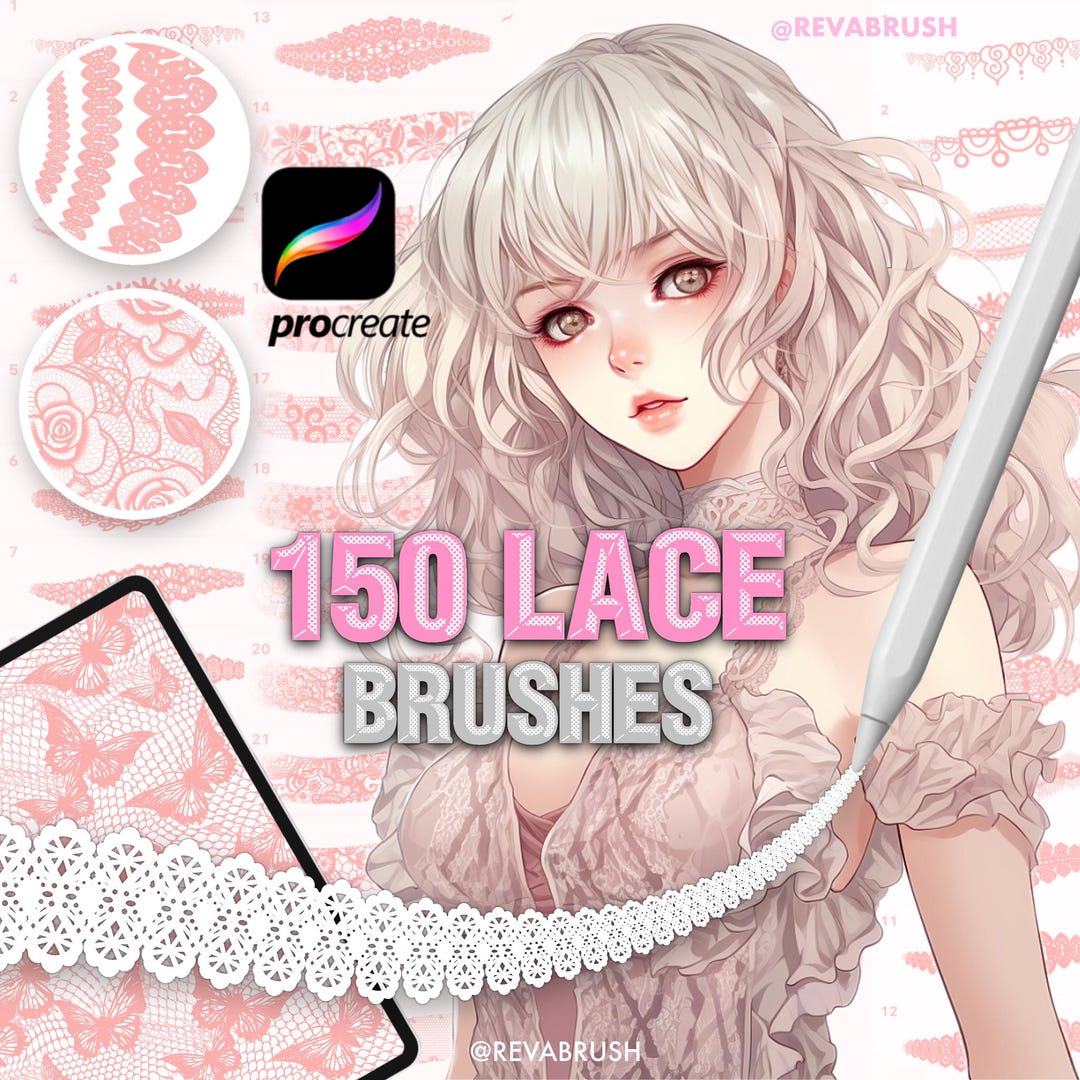 150 Procreate Lace Fabric Texture Brushes (digital Download) - Etsy
