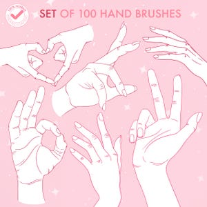 100 Hands Procreate Brushes (Digital Download) image 2