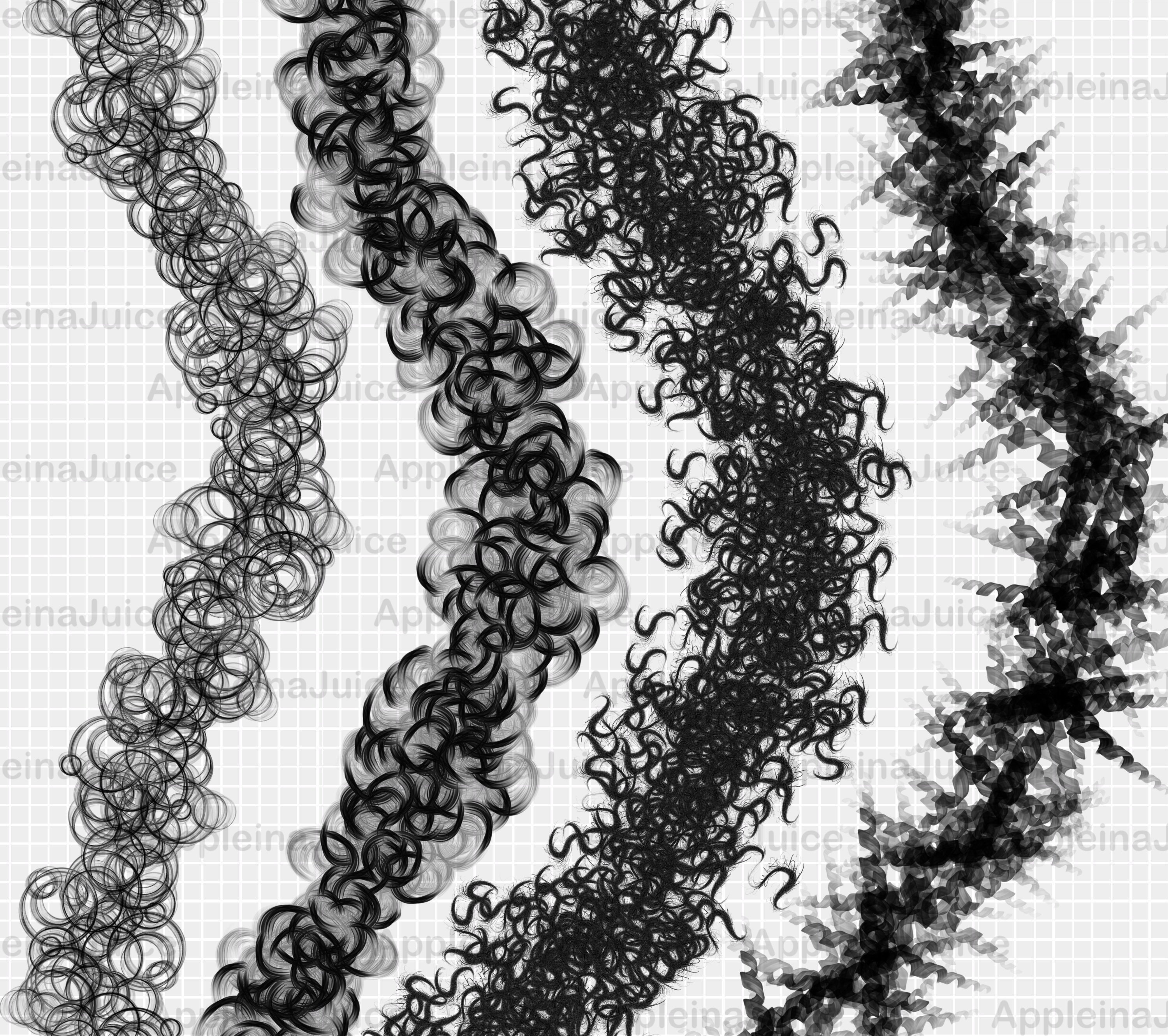 Procreate Curly Brushes. Hair Brush Set. Procreate Wavy Hair - Etsy