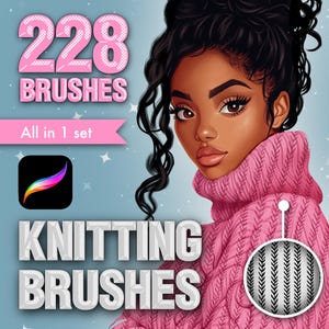 Procreate Fabric brushes. Procreate Knitted texture brushes. Procreate Christmas texture brushes. Procreate female brushes