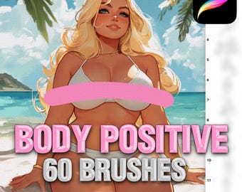 60 Procreate Female Brushes: Body Positive Stamps