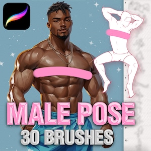 Procreate männliche Bürsten. Procreate realistische Ganzkörper- und Halbkörper-Stempel. Procreate Anatomie Stempel. Procreate Körperbürsten