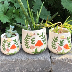 Vintage MCM Mushrooms Canister/Planter Set of 3-Small, Med, Large- Circa 1970&#39;s