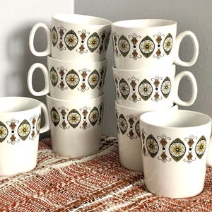 Vintage Swinnerton’s Ironstone 1960-70s MCM Diner Mug/ Coffee Mug Set of 8-Made in England