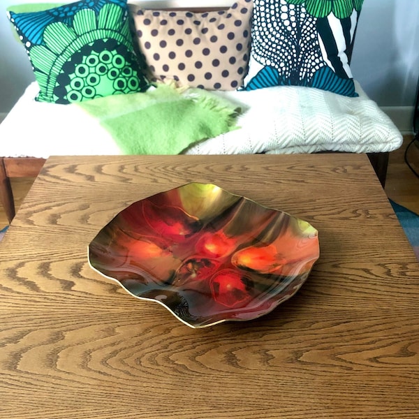 MCM Setusee (Mayfair Canada) Psychedelic Art Glass Tray (Large) - Circa 1960-1970s