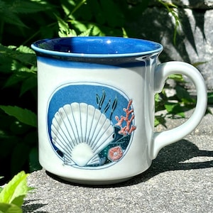 Otagiri stoneware/ Ceramic Seashell Mug~ Circa 1970-1980s