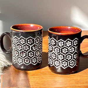 Par de tazas vintage de Kiln Craft (Inglaterra), mediados de siglo, circa 1970