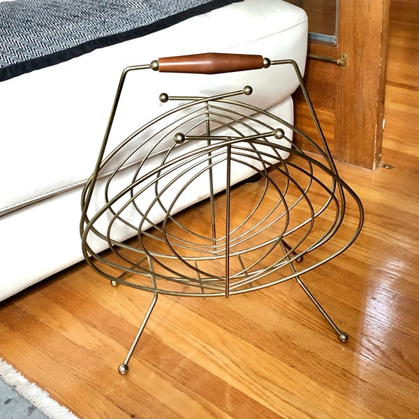 MCM Atomic Era Standing Magazine/ Record Rack "Glass Onion" Shaped~ Circa 1950-60s