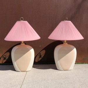 1980s Classic Post Modern (Palm Beach Regency) Style Statement Lamp BASE- PAIR