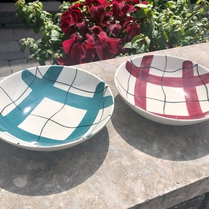 Hycroft Canada- Medicine Hat Pottery &quot;Calico&quot; Bowl Pair- Circa 1950s