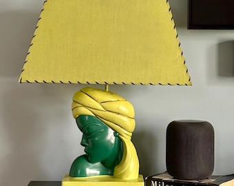 アメリカヴィンテージレディのランプ　デコ Vintage Art Deco Chalkware Dancer Lamps - 36” Tall - LAMPSHADES