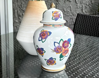 Vintage Sigma Limelight Ginger Jar Vase: Art Deco Style, Hand