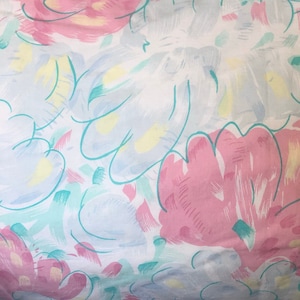 Drap impressionniste des années 80 aux couleurs pastel et tissu grand format (coton)