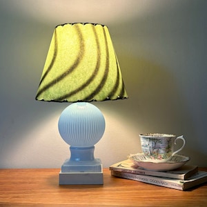 Vintage 1930-40s Pressed Glass Boudoir Lamp-With Fibreglass Shade