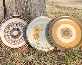 1970s Stoneware Serving Platter Plate - Made in Japan