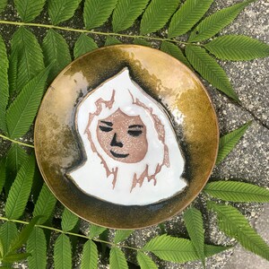 MCM Enamel Art Metal Trinket Dish- Circa 1950-60s (Scandinavian? Sacha Blastoff?)