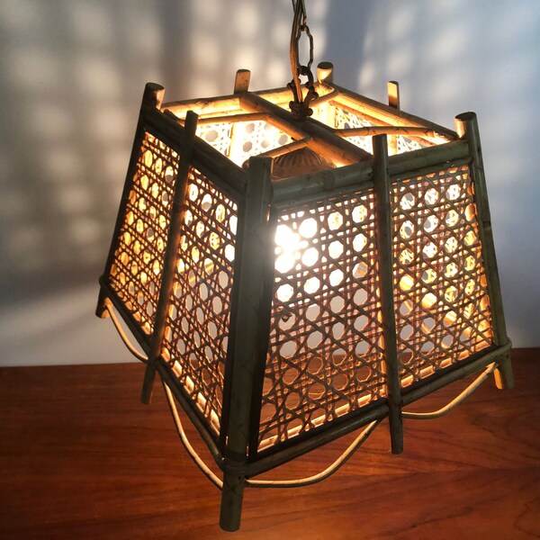 Rattan Light Fixture Etsy