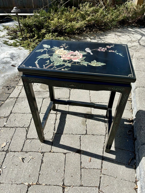 Black Lacquer Makeup Stand, Japanese - Early 20thC Black Lacquer Makeup Stand, Japanese - Early 20thC