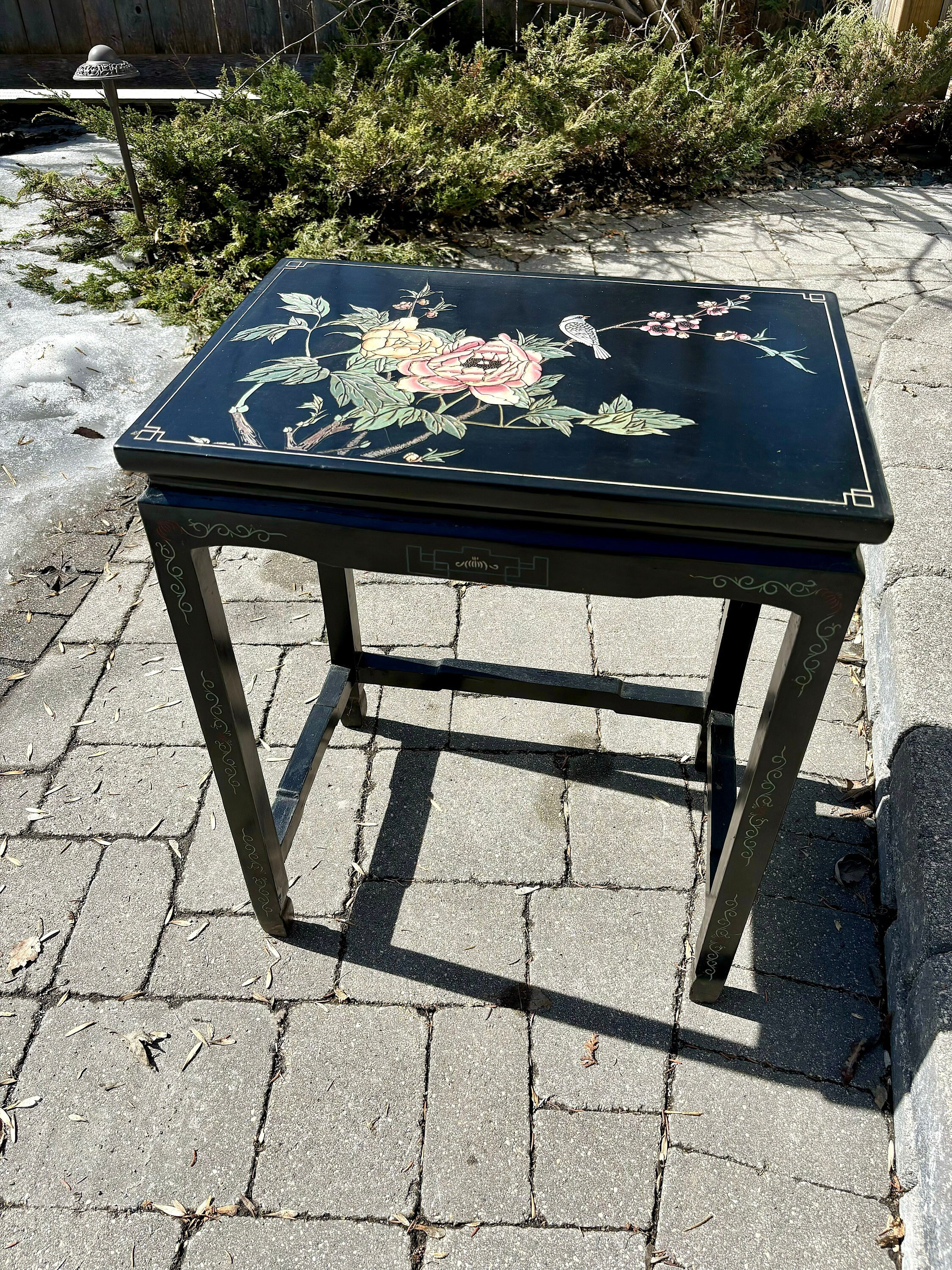 Black Lacquer Makeup Stand, Japanese - Early 20thC Black Lacquer Makeup Stand, Japanese - Early 20thC