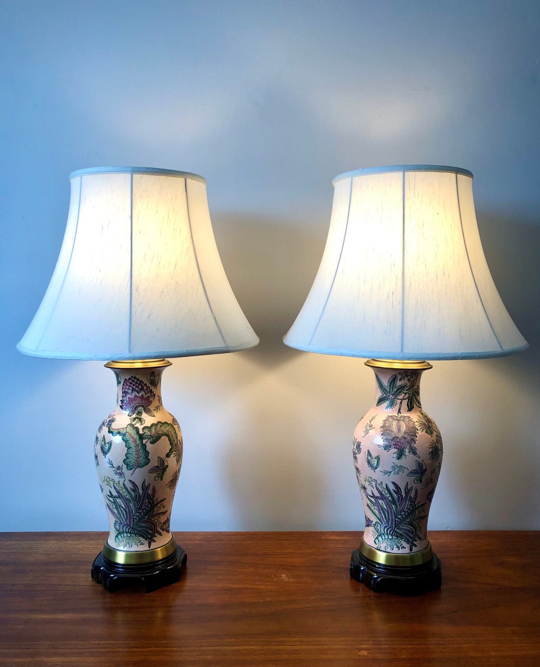 Classic White Bell Shaped Lamp Shade PAIR 13 Inch Tall raw Etsy