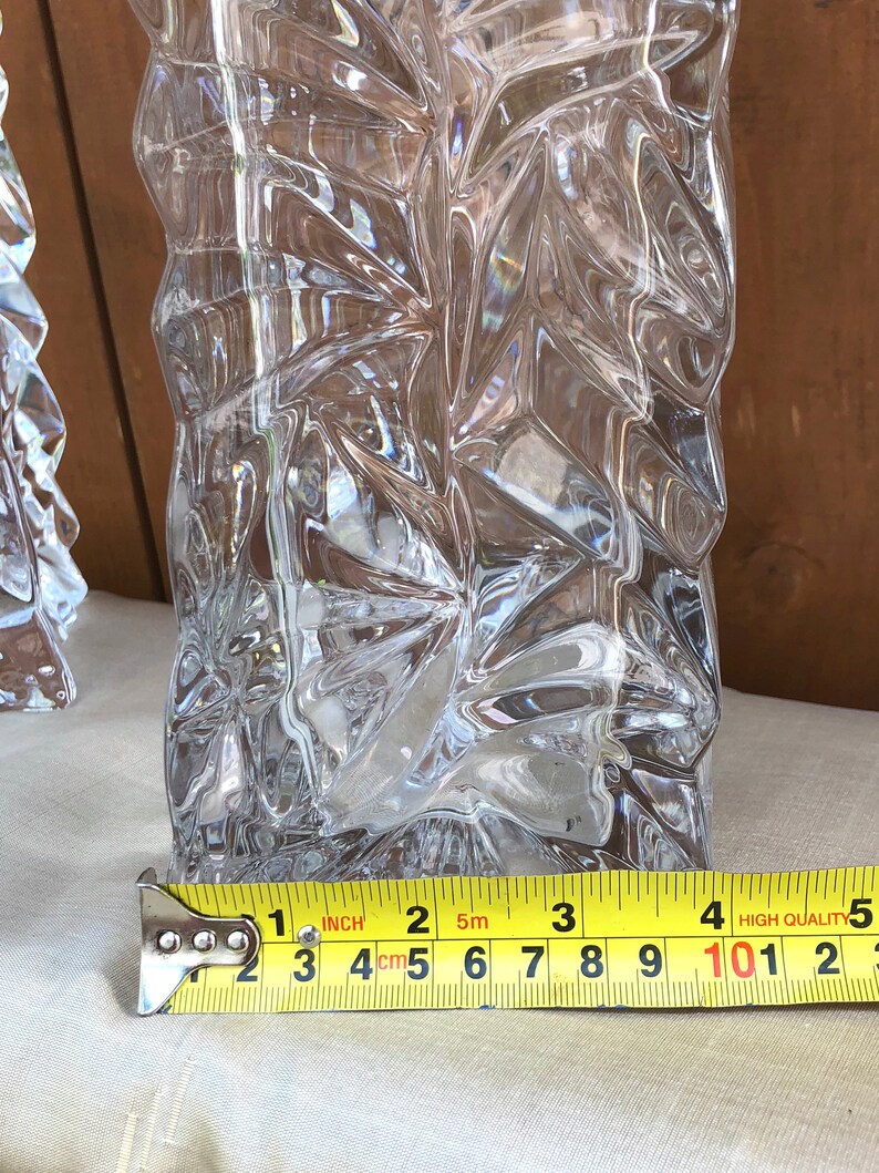 1980s Post Modern Rosenthal Crystal Crumpled Paper Bag Vase Etsy