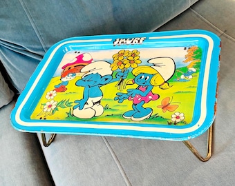 Vassoio da TV/da grembo dei Puffi, vintage anni '80