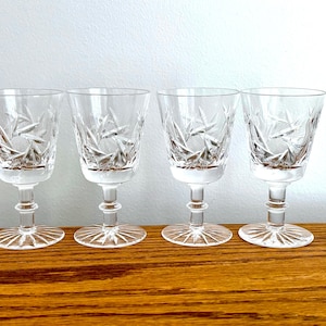 Vintage Pinwheel Crystal Sherry/ Liquor Glass SET of 4- Circa 1950-60s