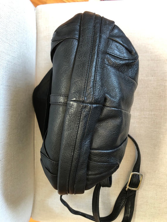 Classic 1980s Black Leather Hobo- Shoulder/Cross … - image 6