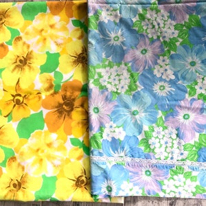 Vintage Flower Power Wabasso Double (Full Size) Flat Sheet~ Circa 1960-70s (Each sold Separately)