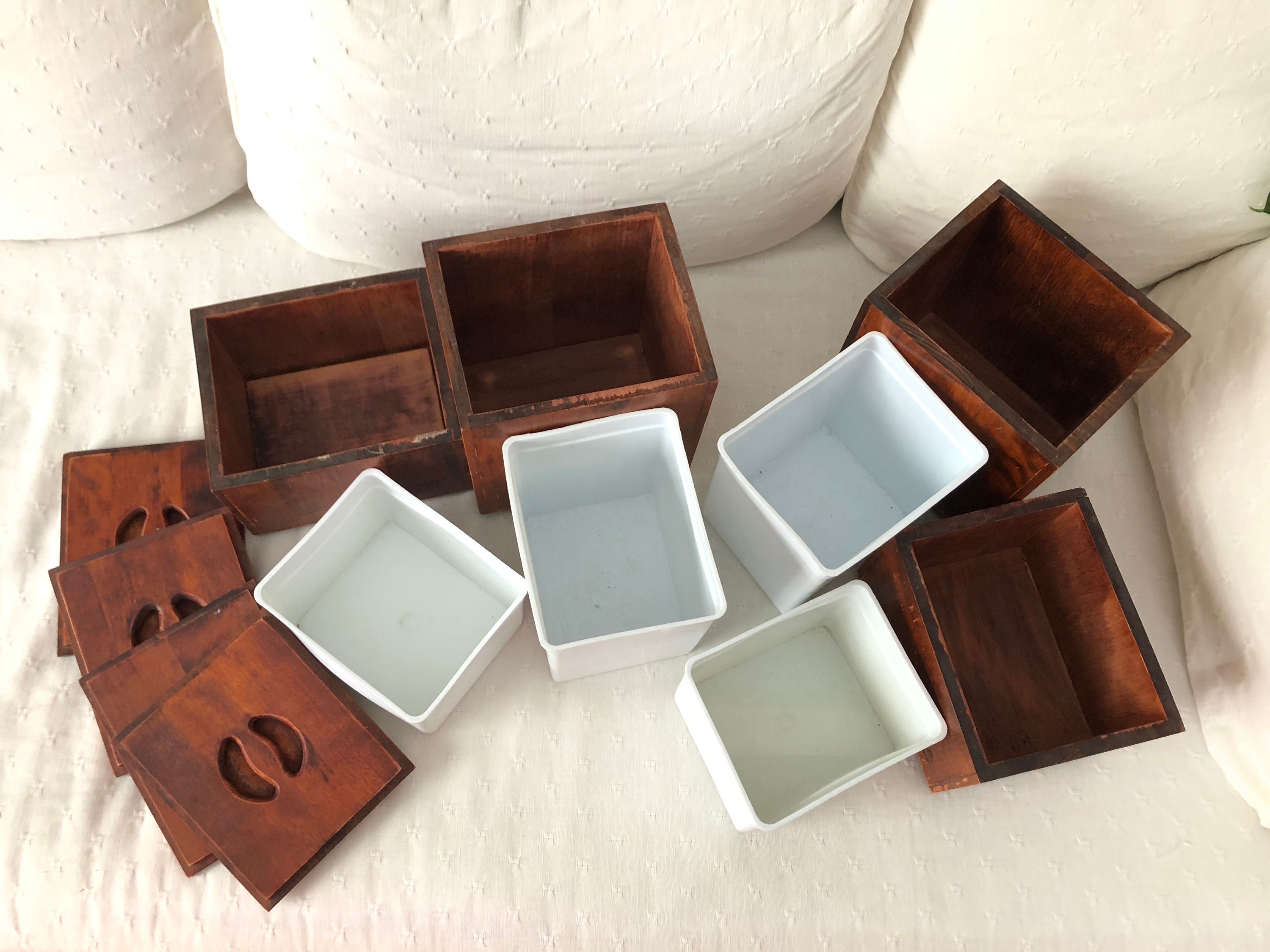 Baribocraft Caja de Pan de Madera & Set de Latas de 1970 | Etsy