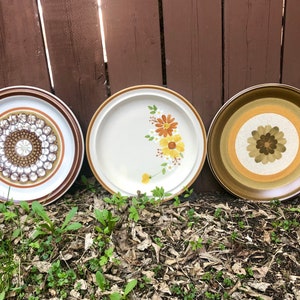 Mix &#39;n Match 1970s Stoneware (Japan) Serving Platter Plates/ 1 Foot Round (Circa 1970s) Each Sold Separately