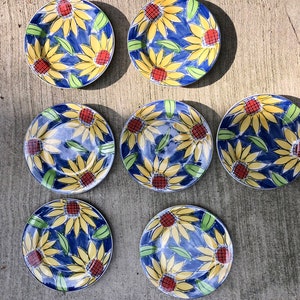 Sango Sunflower (6125) Side Plate SET of 7- Circa 1980-1990s