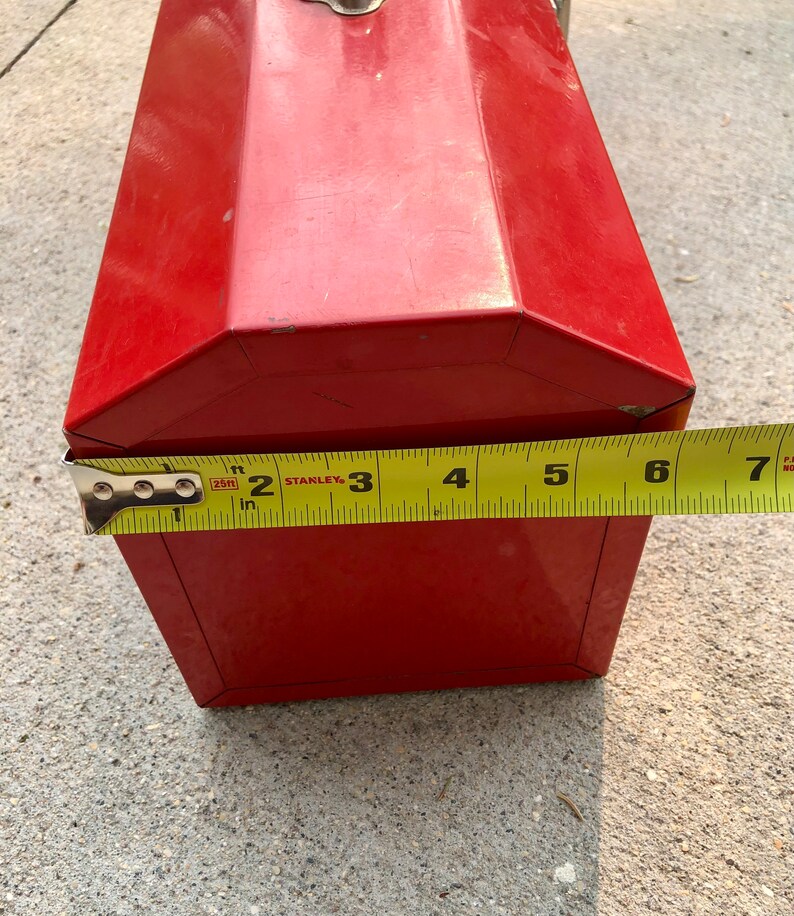 Vintage SPG canadian Made Metal Tool Box Red. Etsy