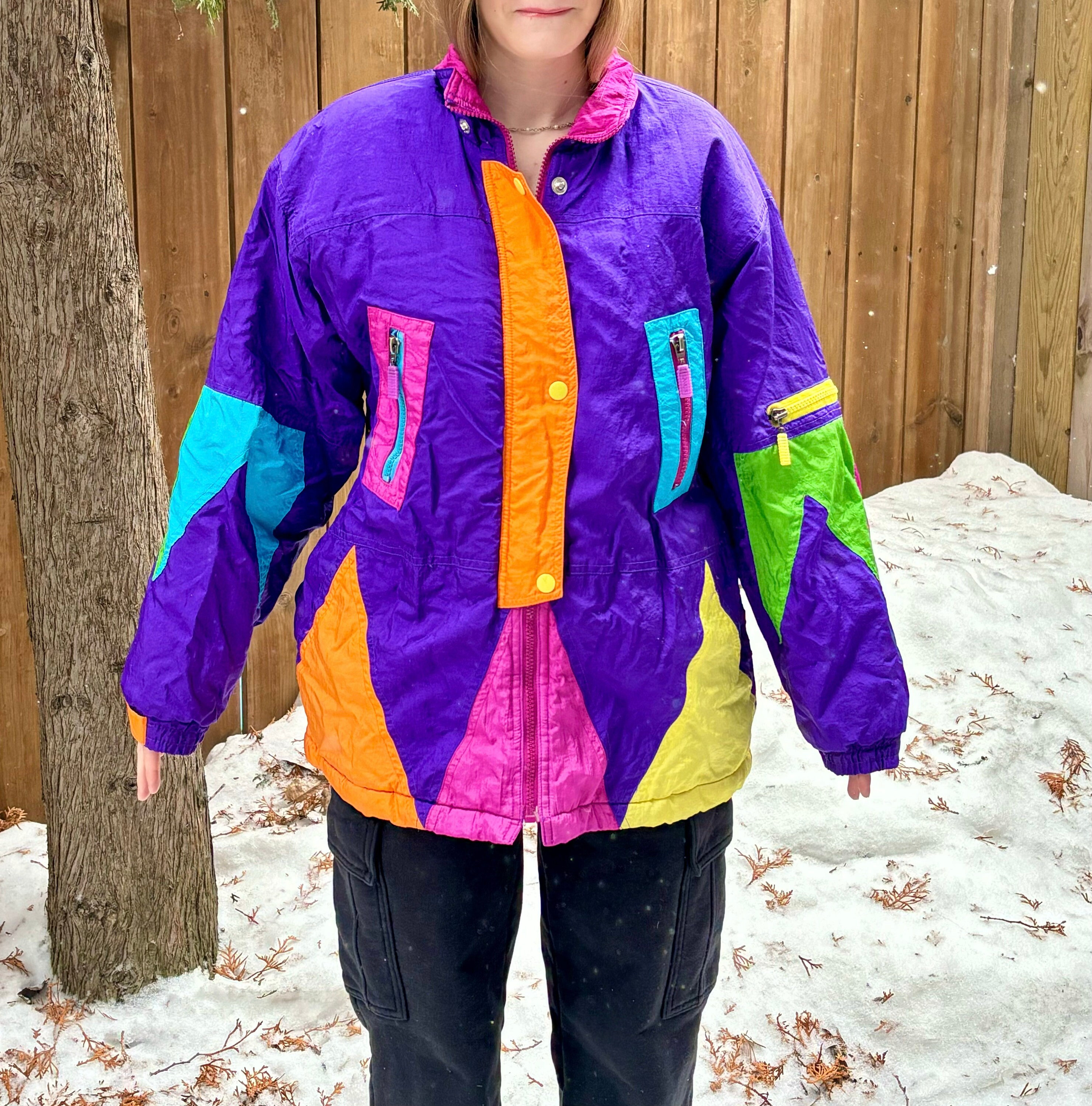 Vintage 90s Neon Purple Winter Jacket/parka (adolescent-teen Vintage 90s Neon Purple Winter Jacket/parka (adolescent-teen