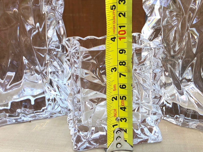 1980s Post Modern Rosenthal Crystal Crumpled Paper Bag Vase Etsy