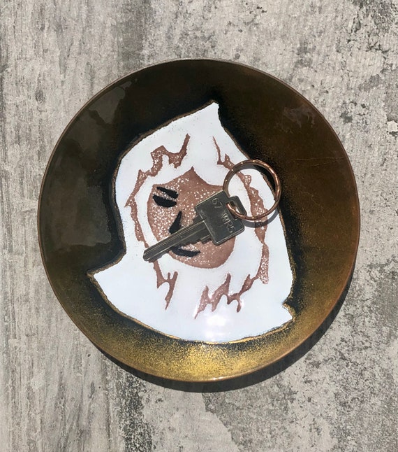 MCM Enamel Art Metal Trinket Dish- Circa 1950-60s… - image 8