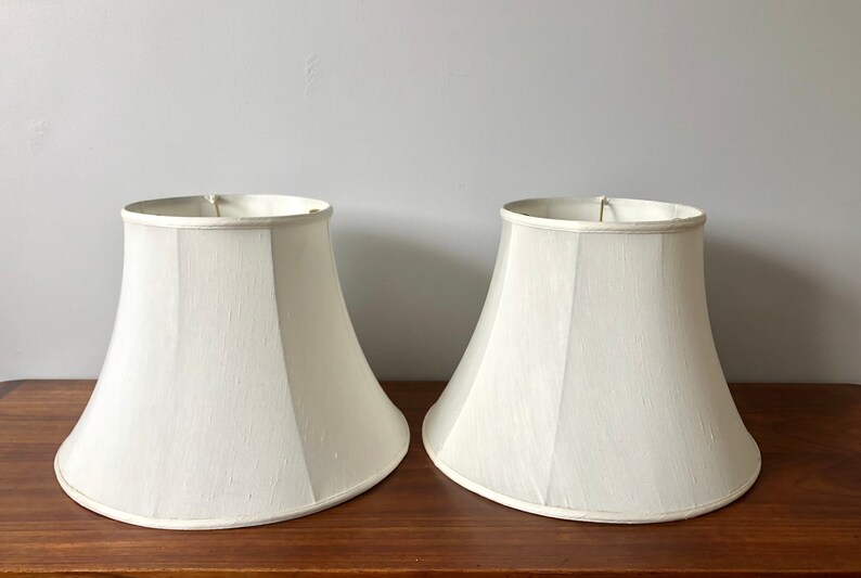 Classic White Bell Shaped Lamp Shade PAIR 13 Inch Tall raw Etsy