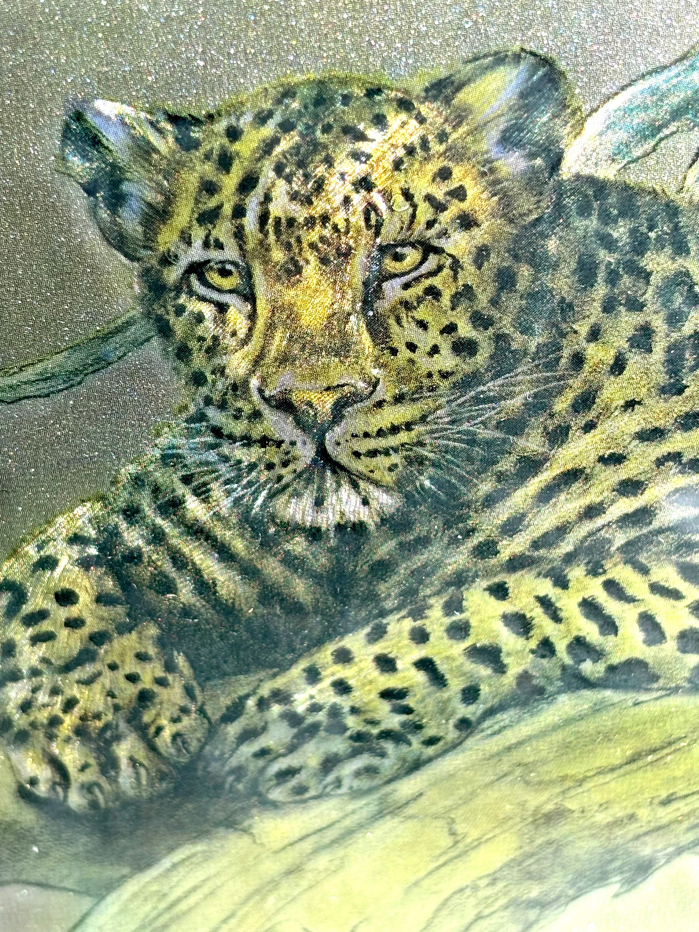 Metallic Foil Art Framed Leopard Picture by C. Hoss | Big