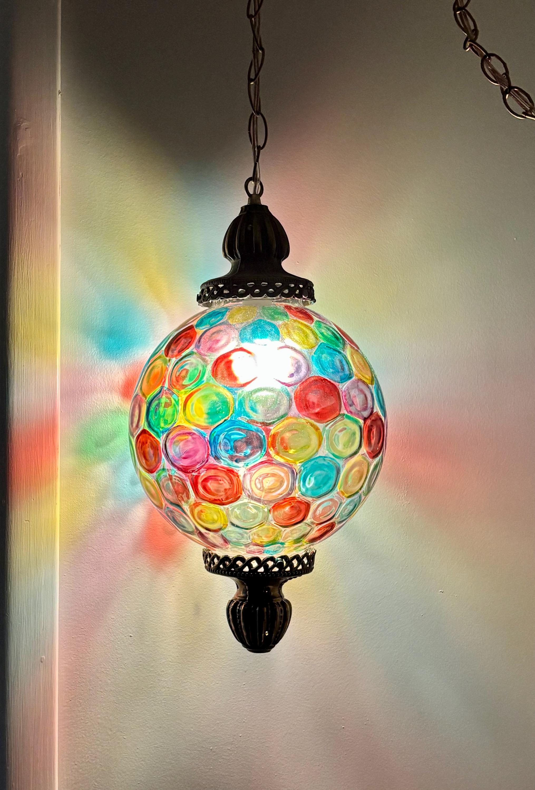 60s 70s Hanging Glass Lamps - Etsy